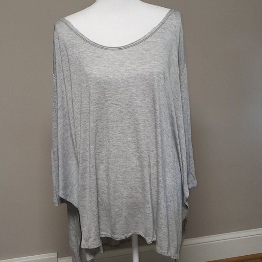 Wishlist - Set of 2 - Grey & Black Draped Asymmetrical Tops